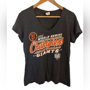 Woman’s San Francisco Giants 2012 World Series Champions Black T-Shirt SZ Large